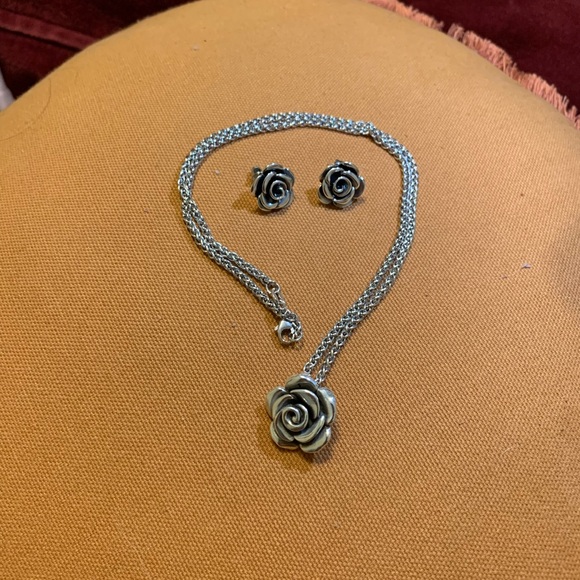 James Avery Retired Rose Blossom Pendant and Earring set SOLD - Picture 1 of 4